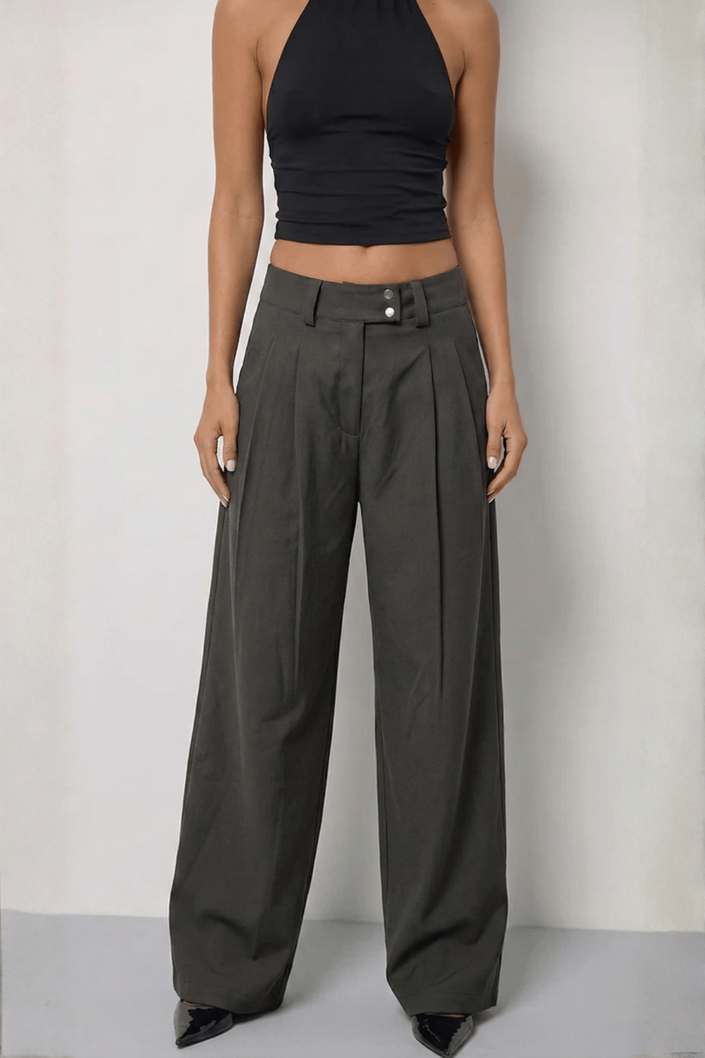 Black Atelier Buckle Pants - BEEGLEE