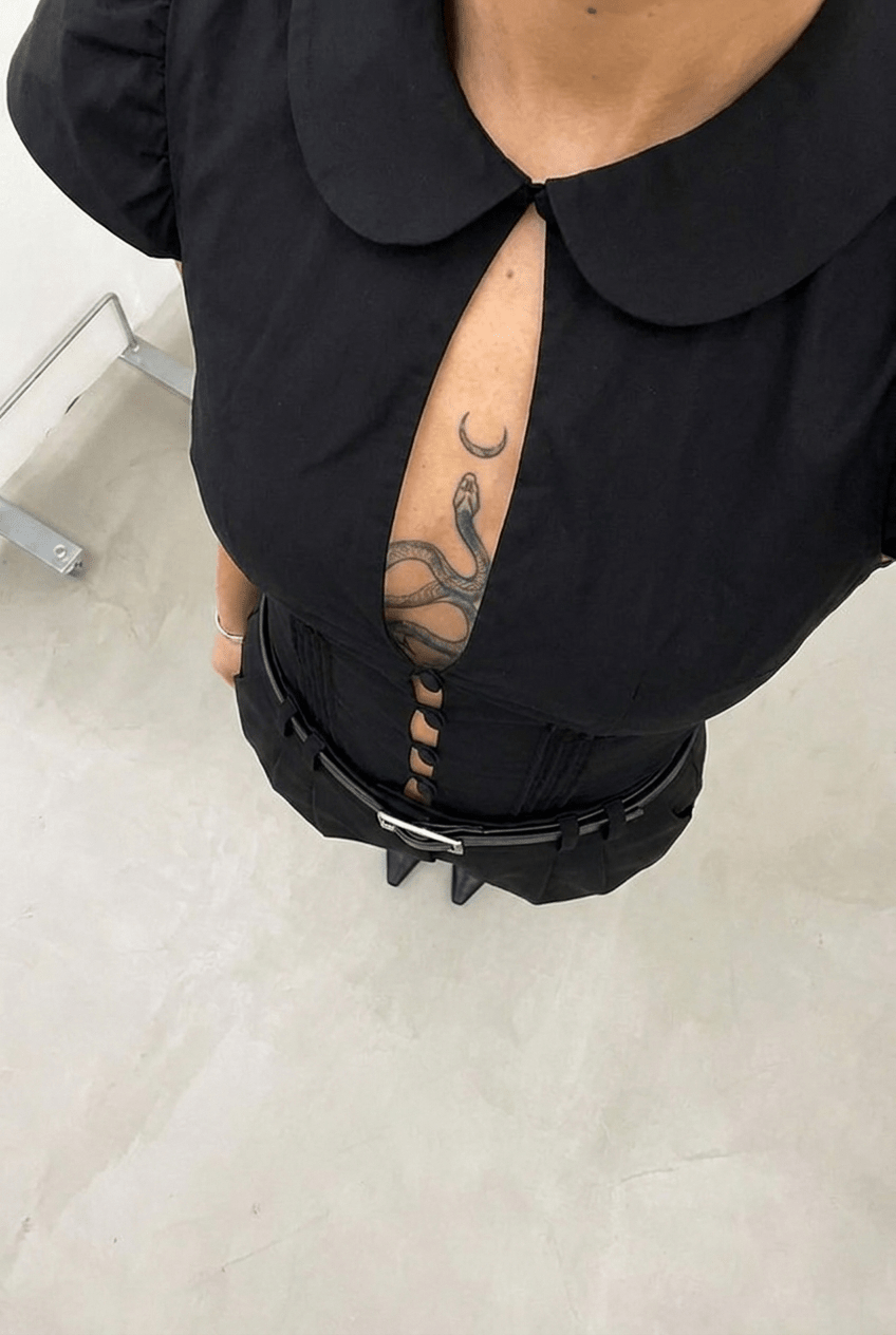 Black Blush Collar Shirt - BEEGLEE