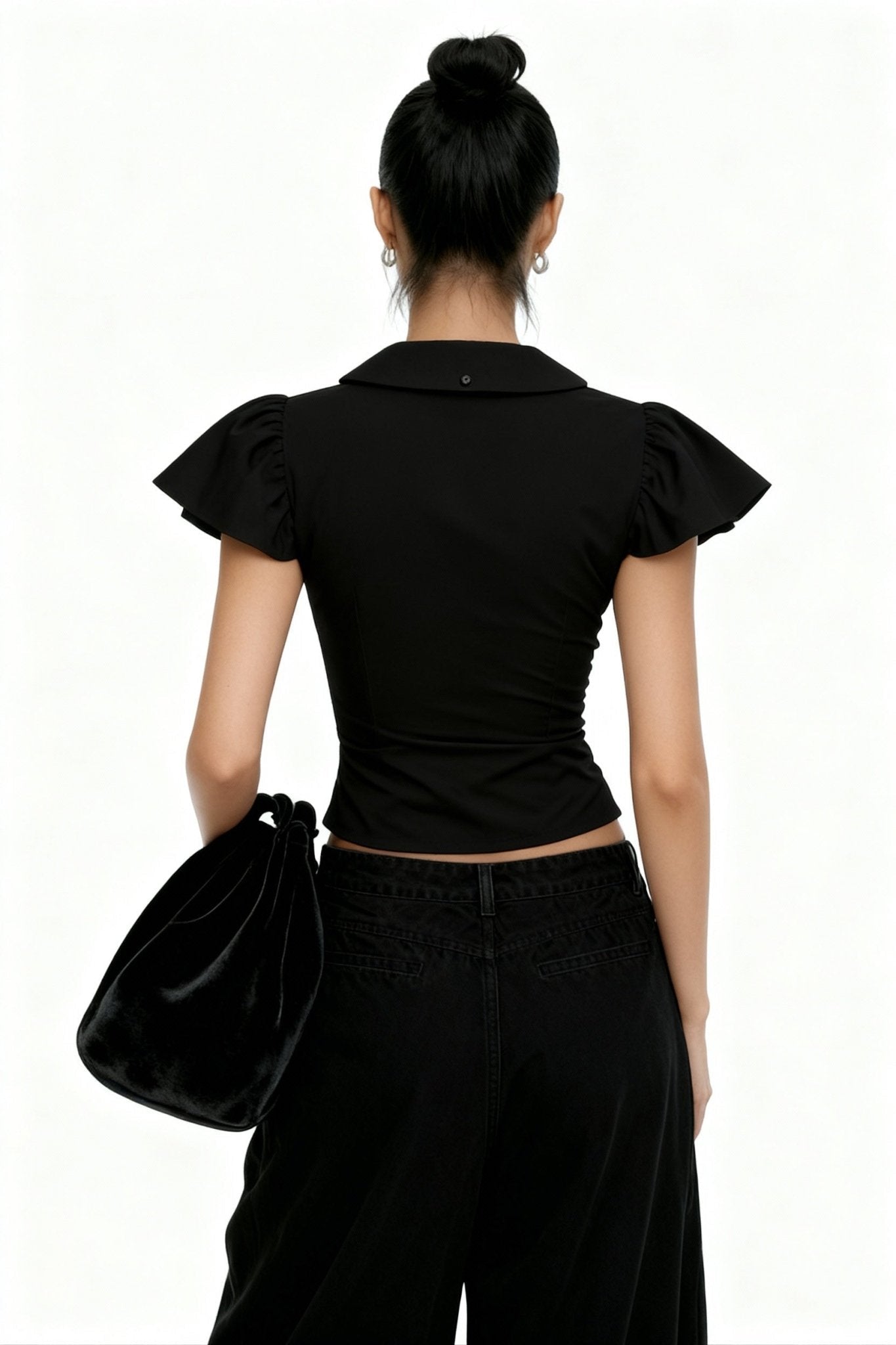 Black Blush Collar Shirt - BEEGLEE