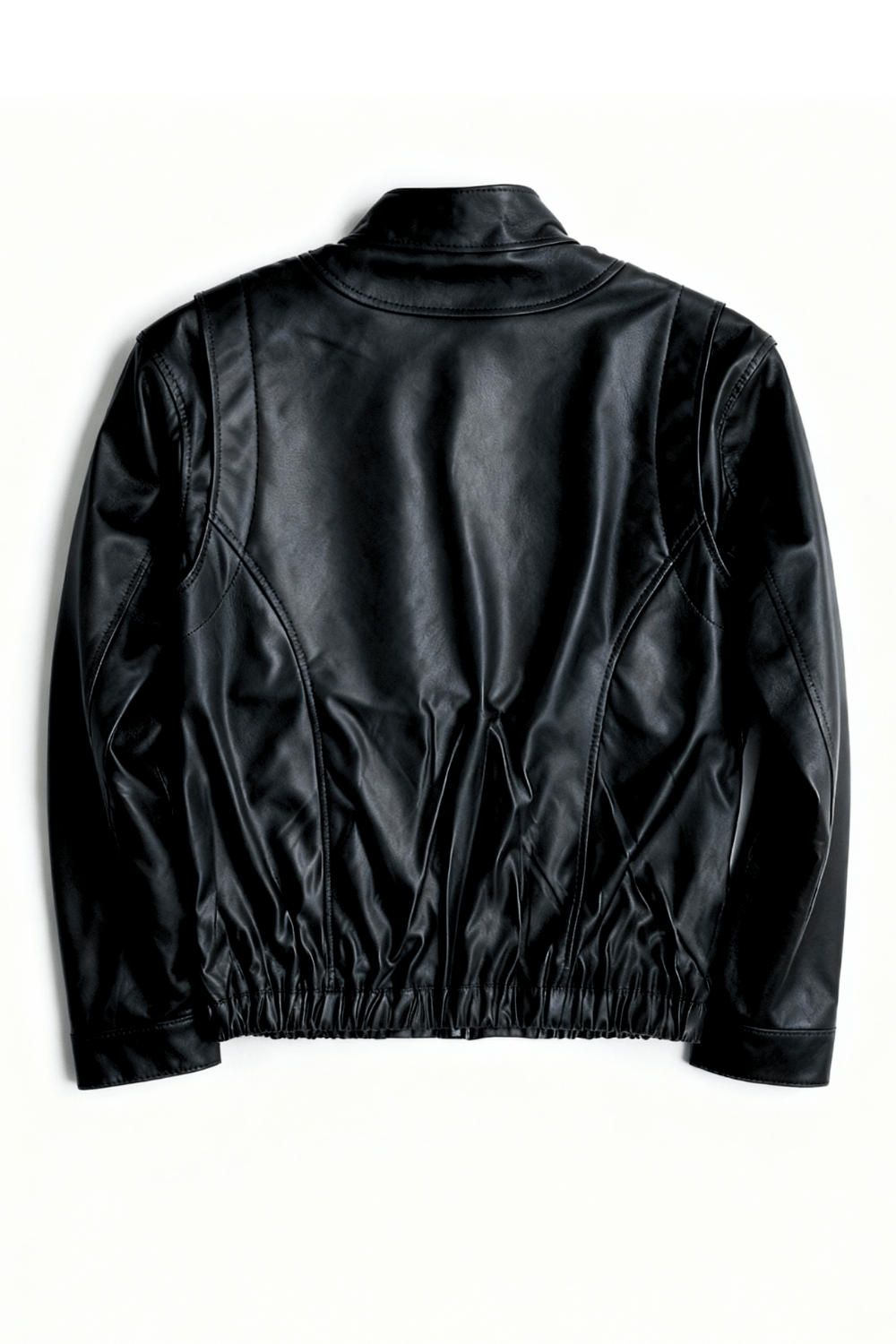 Black bomber leather jacket - BEEGLEE