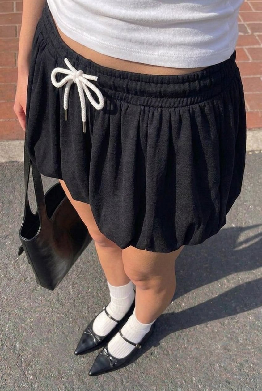 Black Bubble Skort - BEEGLEE