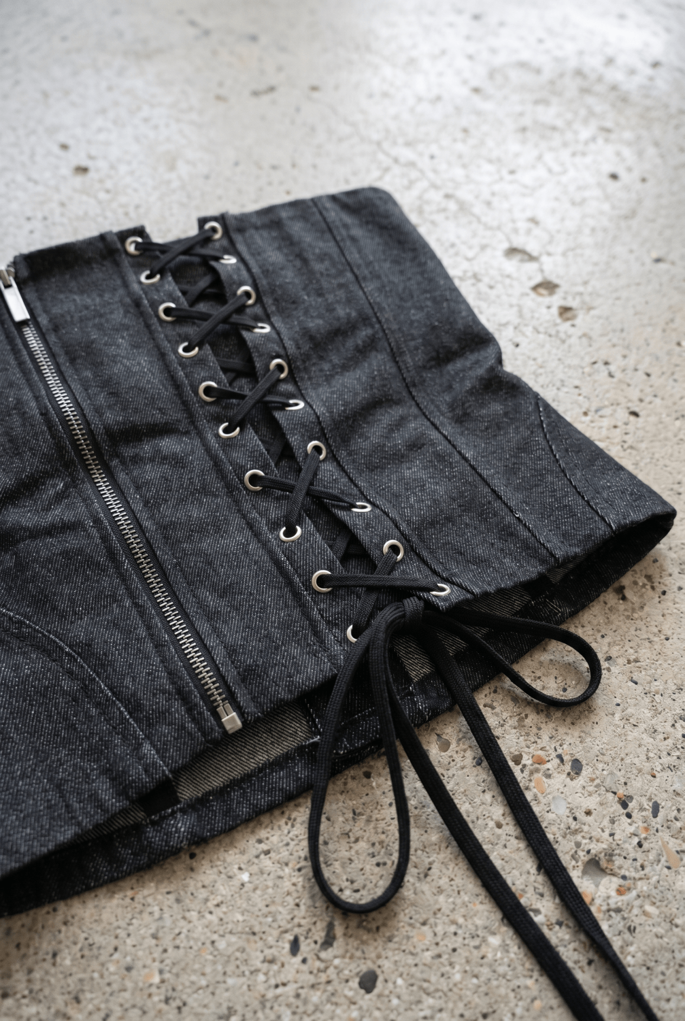 Black Bulletproof Denim Corset - BEEGLEE