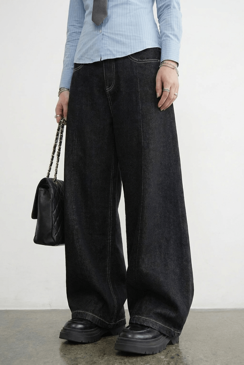 Black Carpenter Denim Pants - BEEGLEE