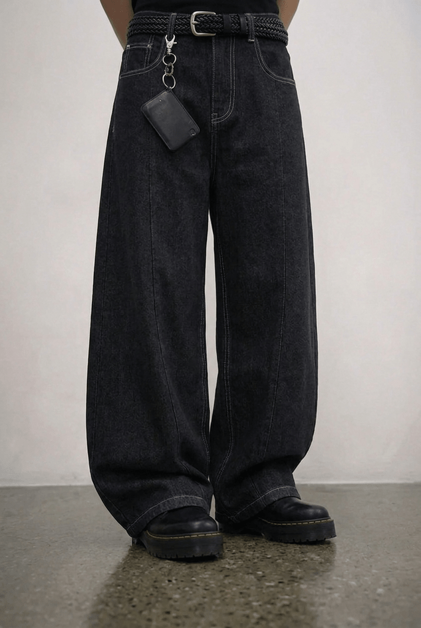 Black Carpenter Denim Pants - BEEGLEE