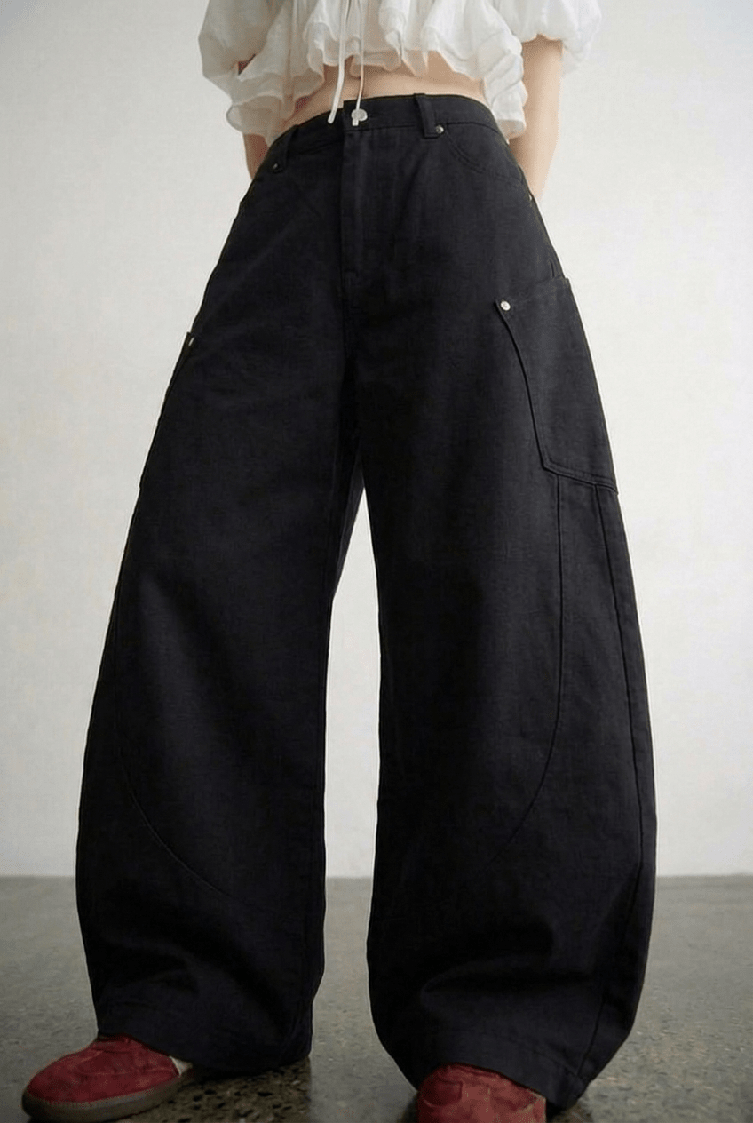 Black Carpenter Pants - BEEGLEE