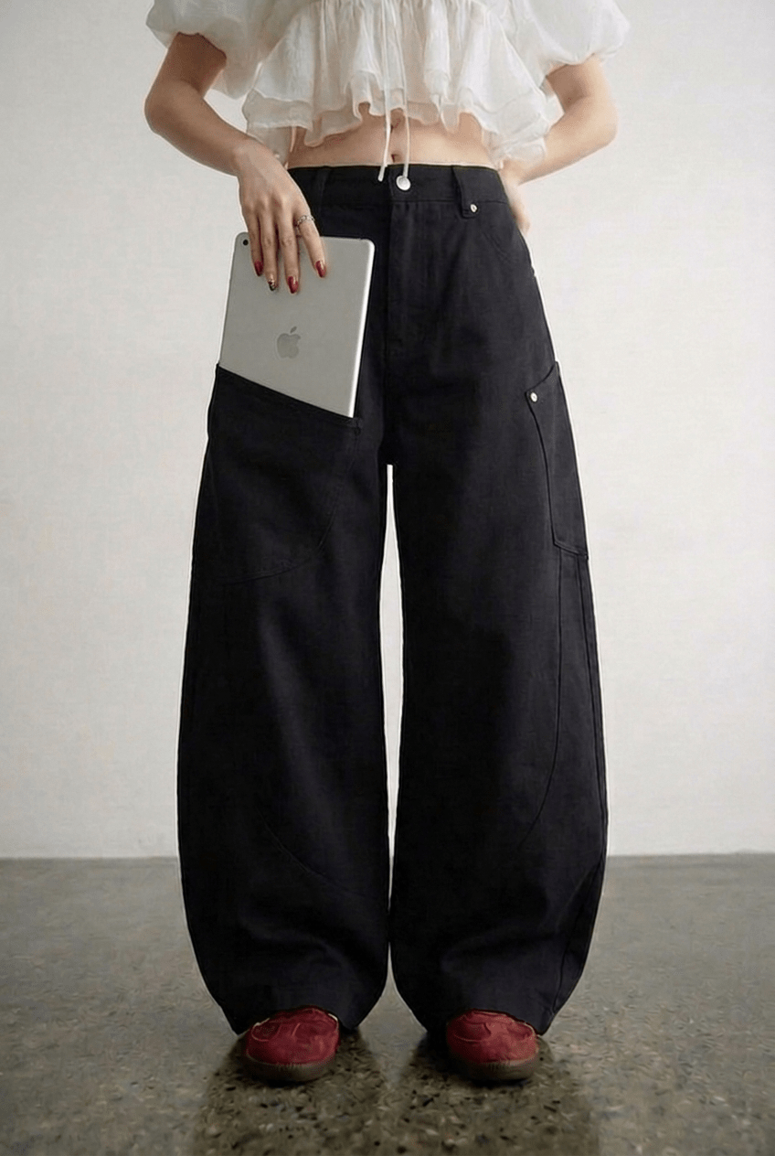 Black Carpenter Pants - BEEGLEE