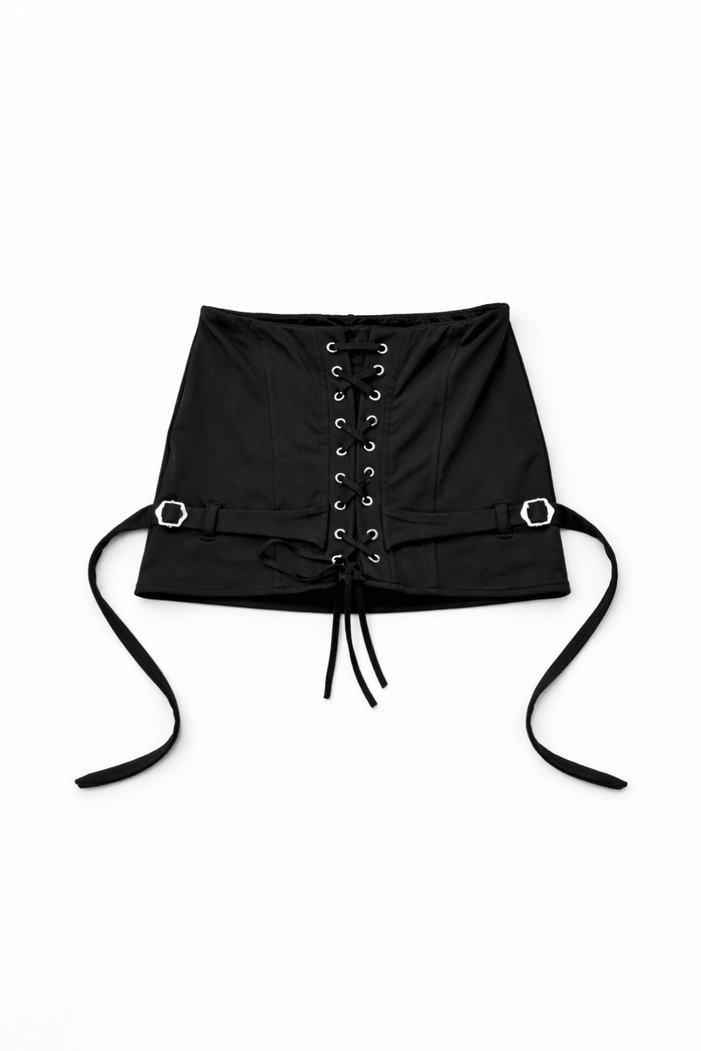 Black Cinch Drawstring Skort - BEEGLEE