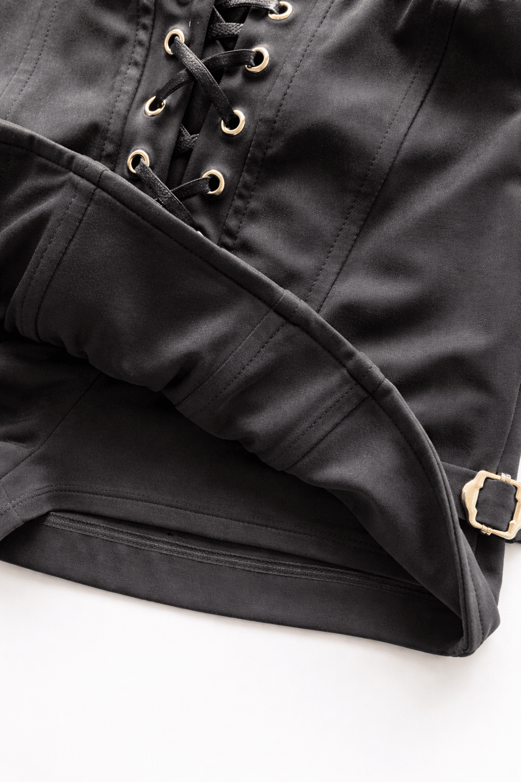 Black Cinch Drawstring Skort - BEEGLEE