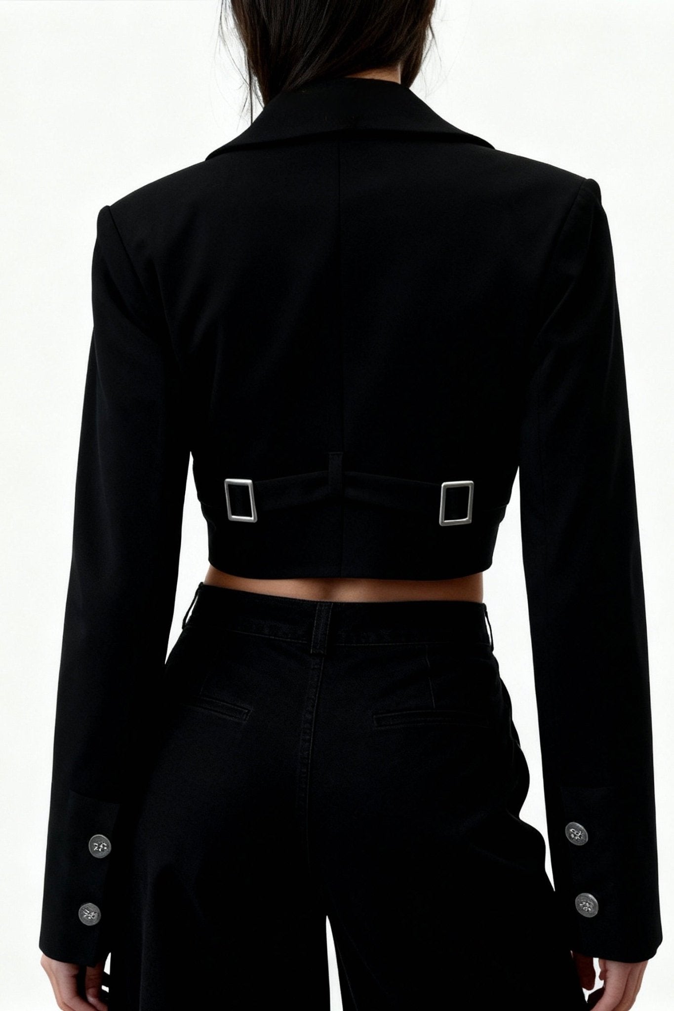 Black Cinch Strapped Blazer - BEEGLEE