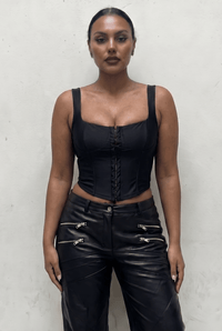 Black Click-In Top