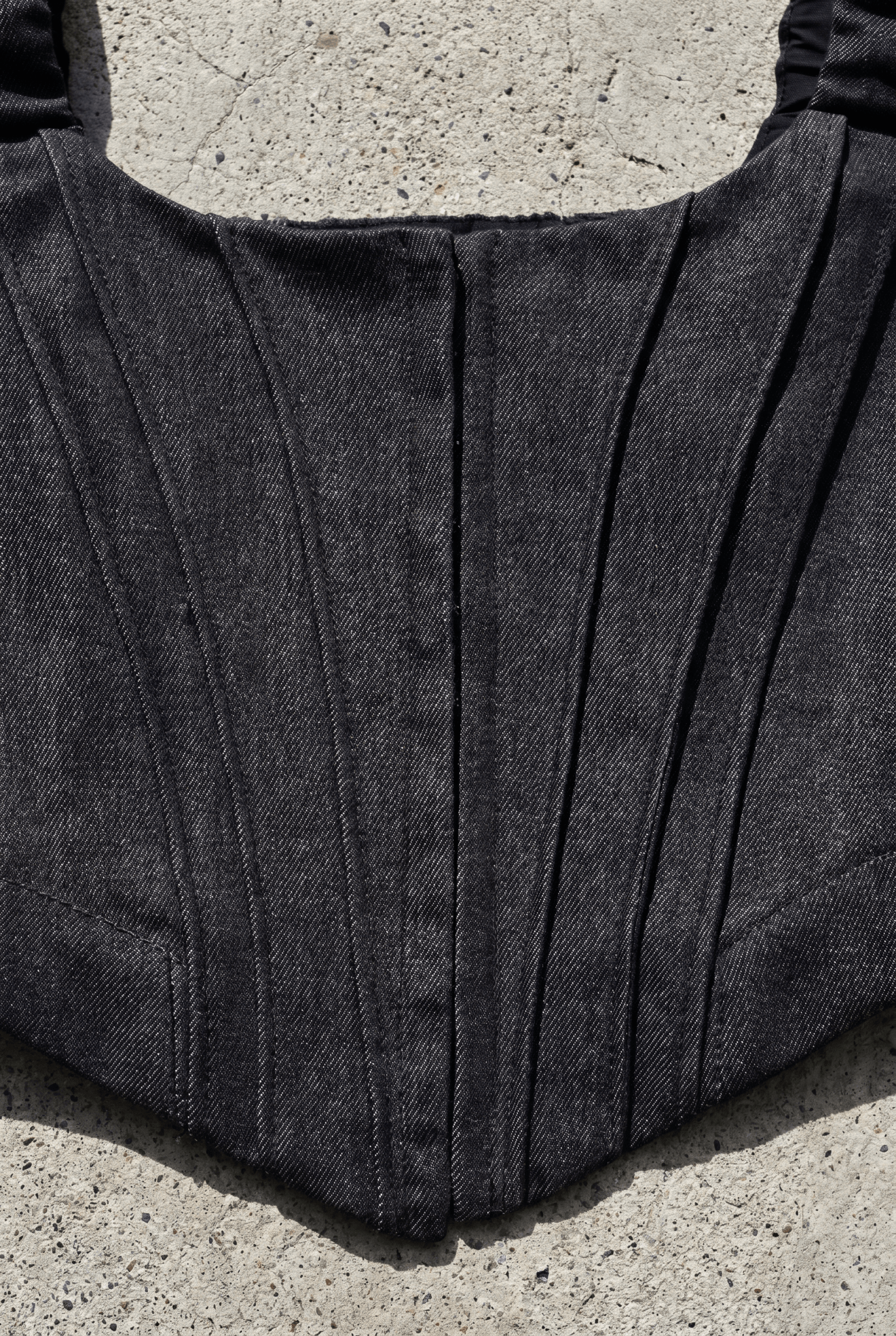 Black Corest Denim Top - BEEGLEE
