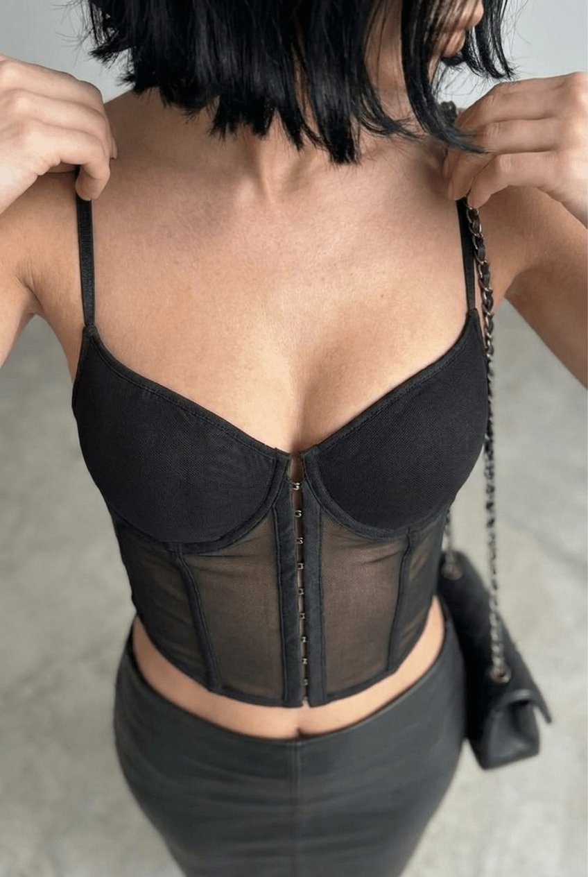 Black Daisy Corset - BEEGLEE
