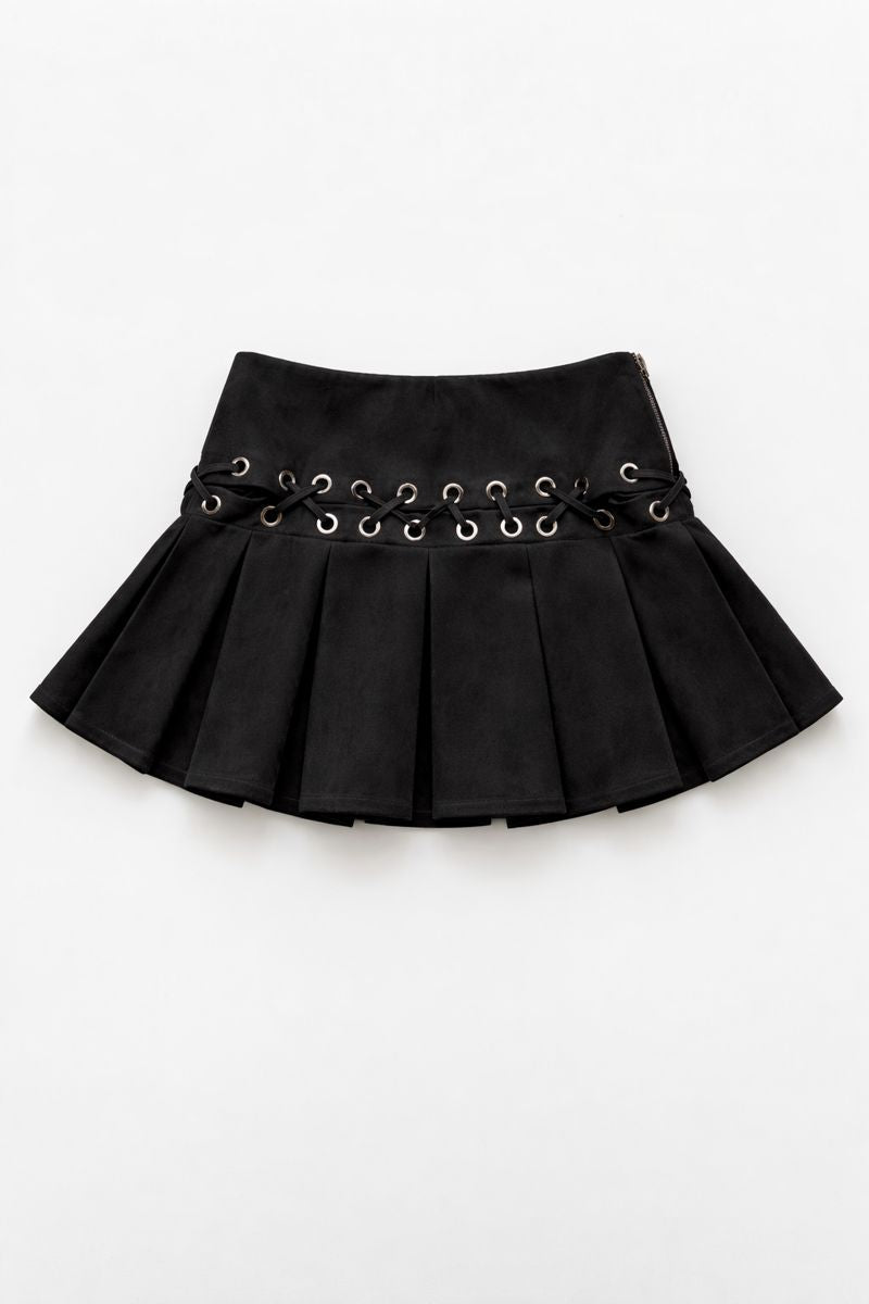 Black Draw Lace Skort - BEEGLEE