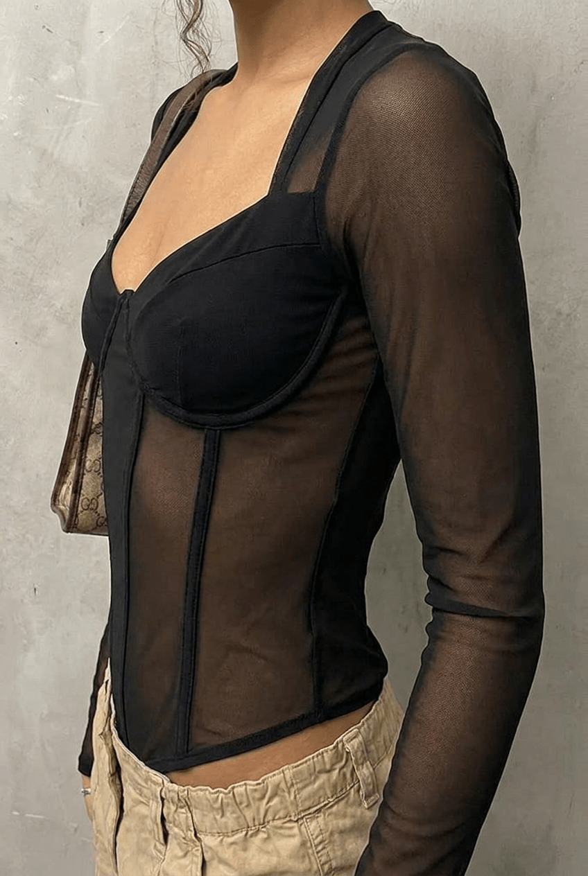 Black Drift Corset Top - BEEGLEE