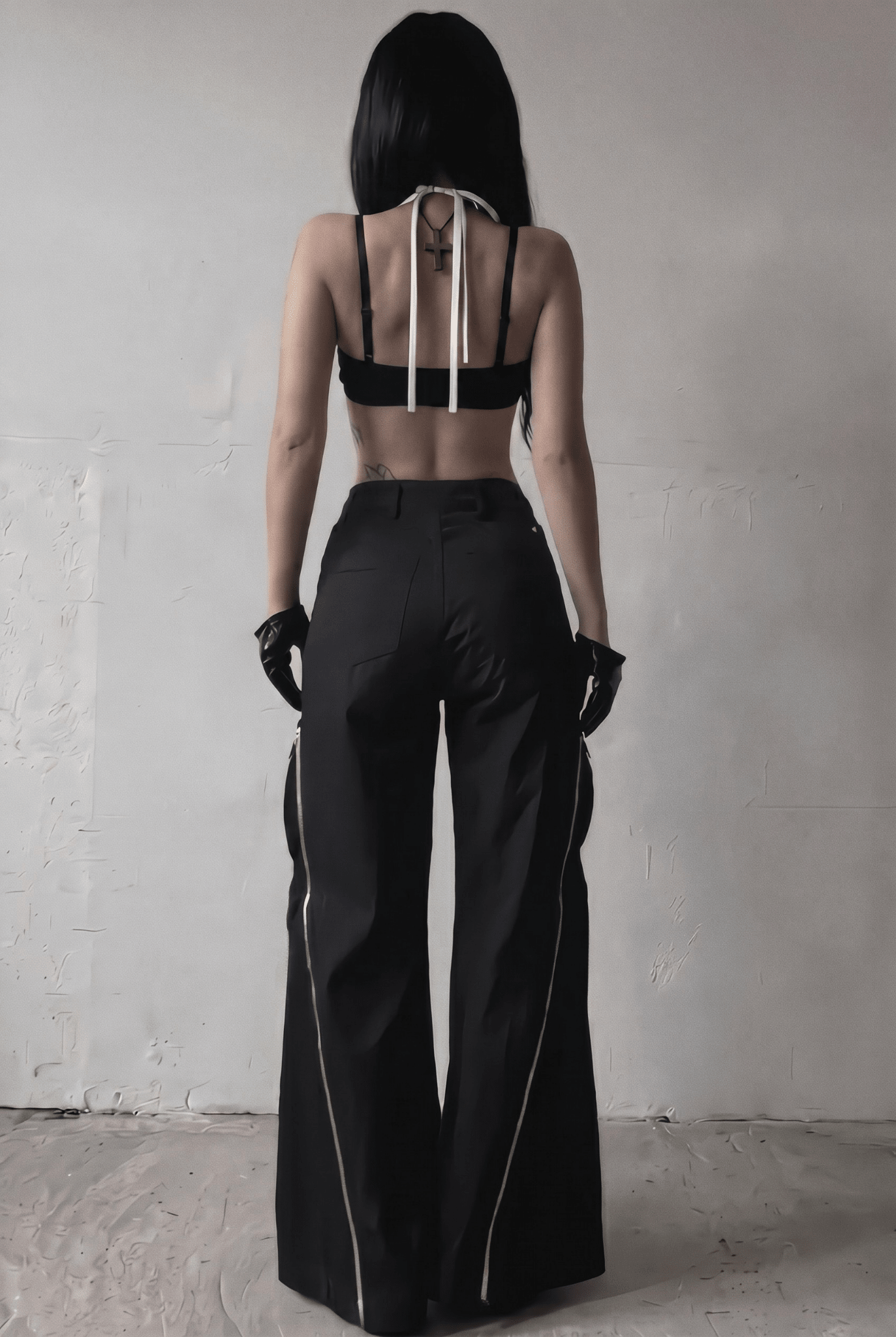 Black Edge Zip Pants - BEEGLEE