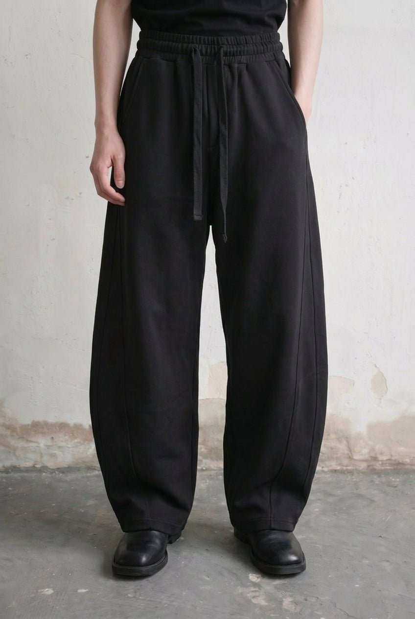 Black Eyelet Barrel Sweatpants - BEEGLEE