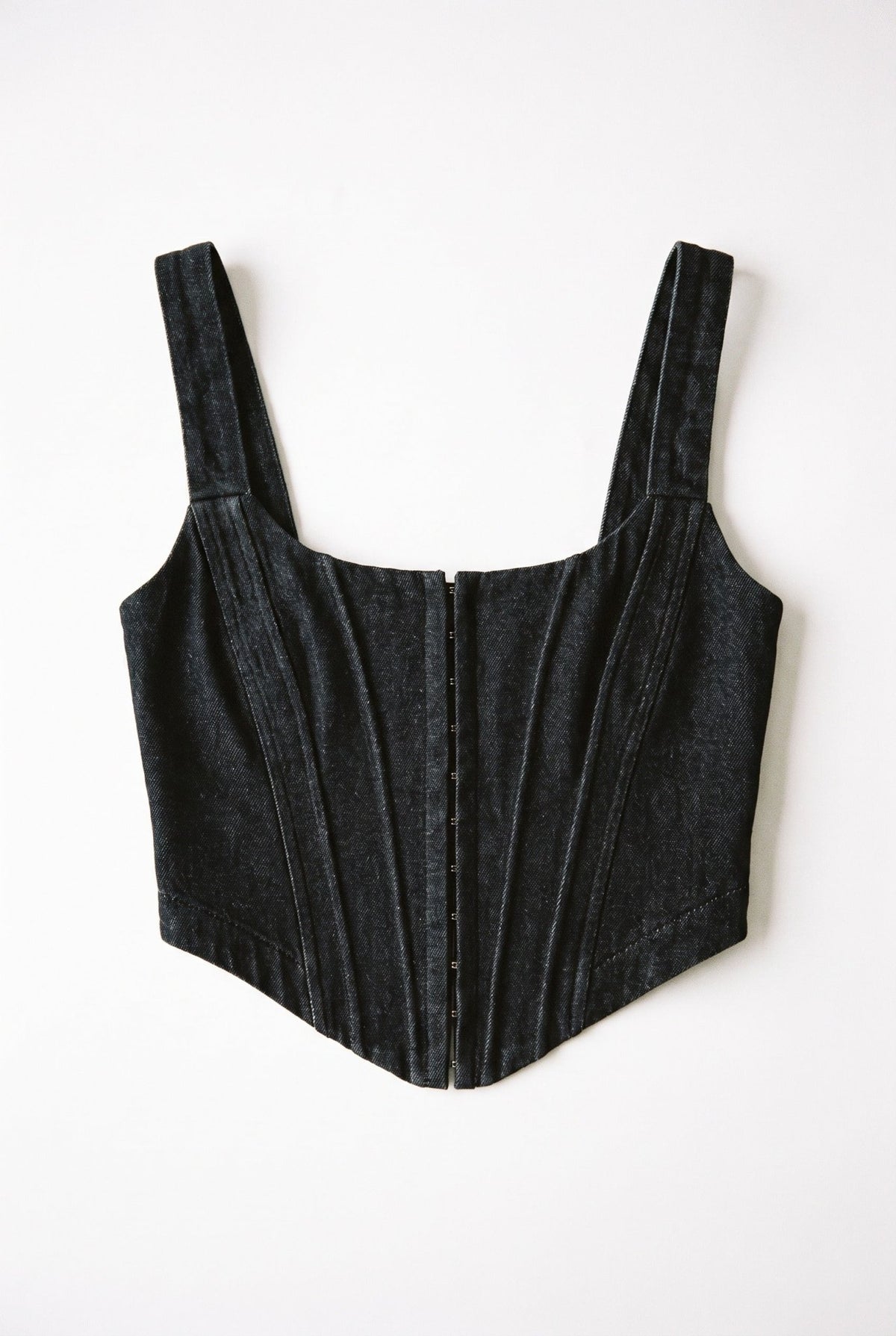 Black Felony Denim Corset - BEEGLEE