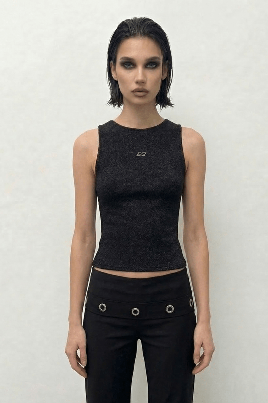 Black Feral Knit Tank - BEEGLEE