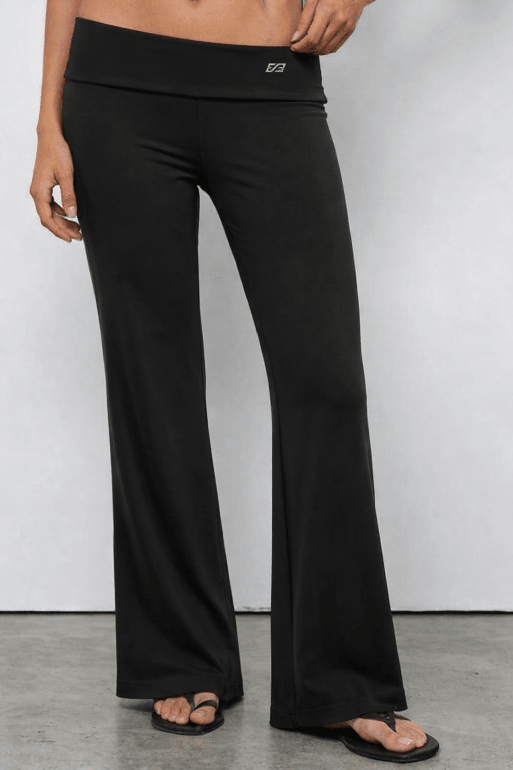Black Flared Folded Pants - BEEGLEE
