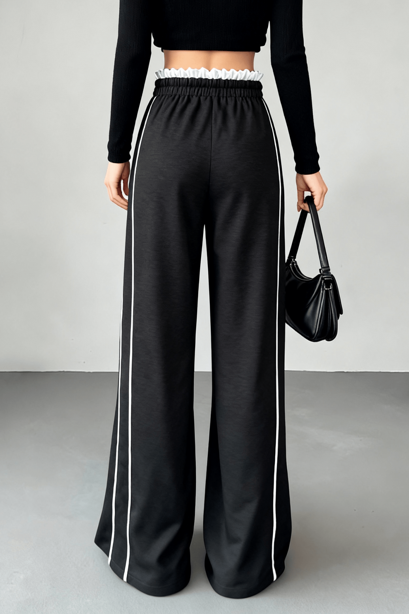 Black Frill Linen pants - BEEGLEE