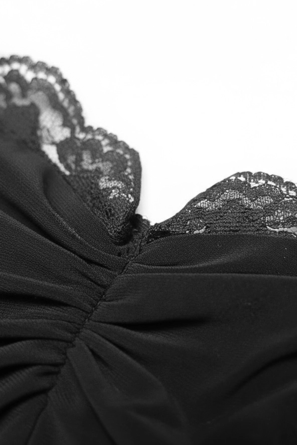 Black Gather bust lace top - BEEGLEE