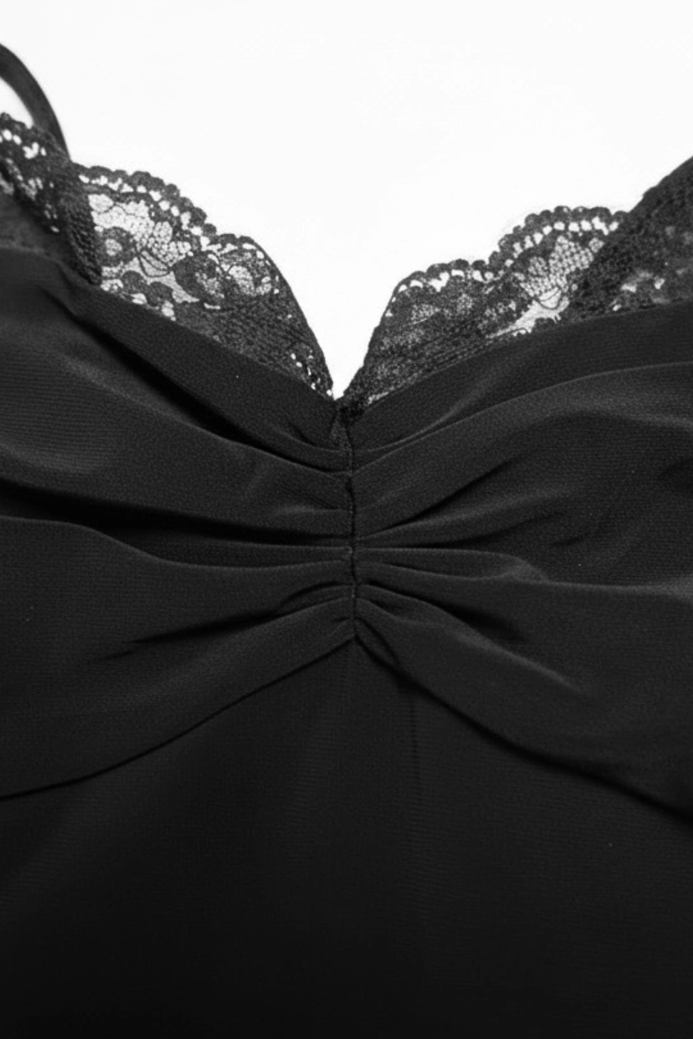 Black Gather bust lace top - BEEGLEE