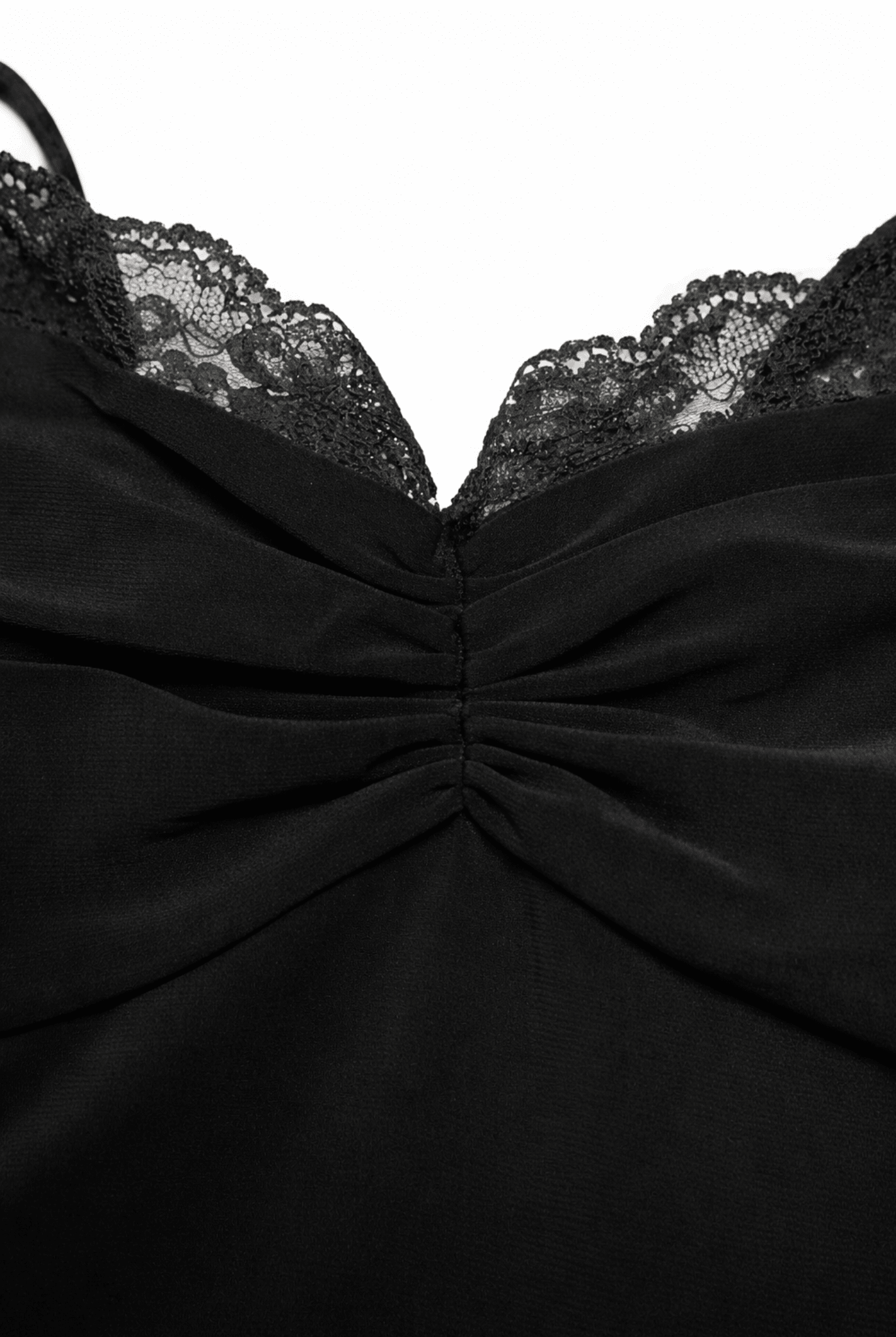 Black Gather Bust Lace Top