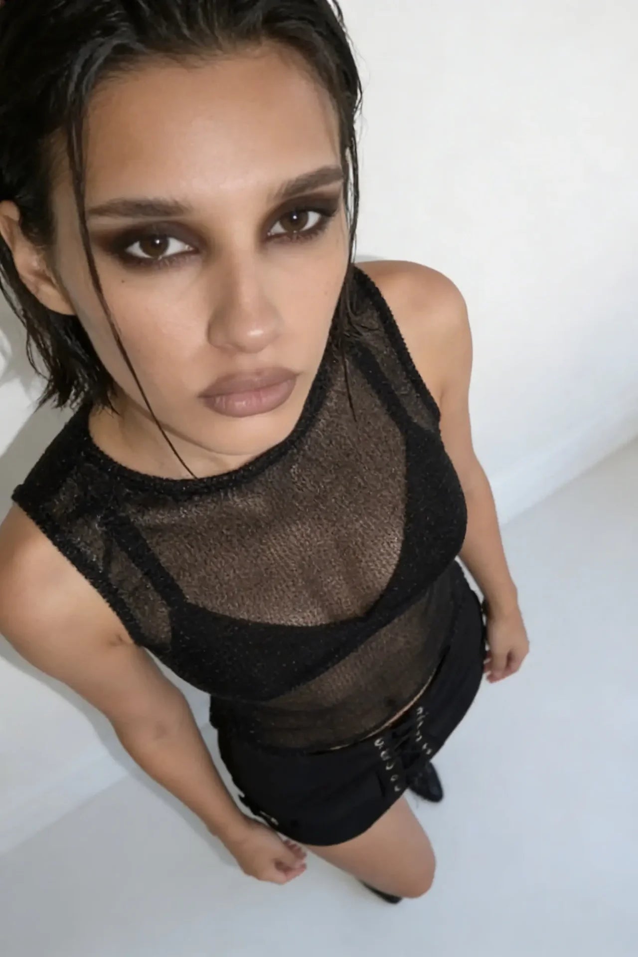 Black Gridlock Metallic Tank - BEEGLEE