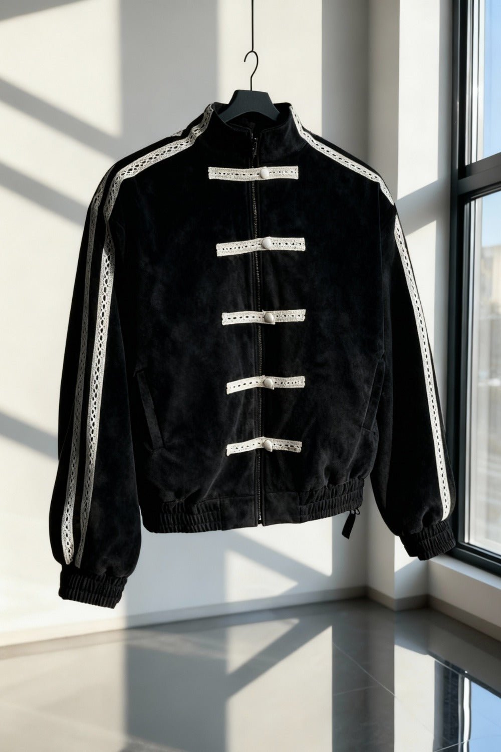 Black Han Knot Suede Jacket - BEEGLEE