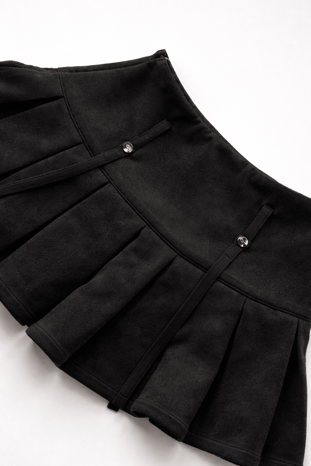 Black Harness Pleat Skort - BEEGLEE