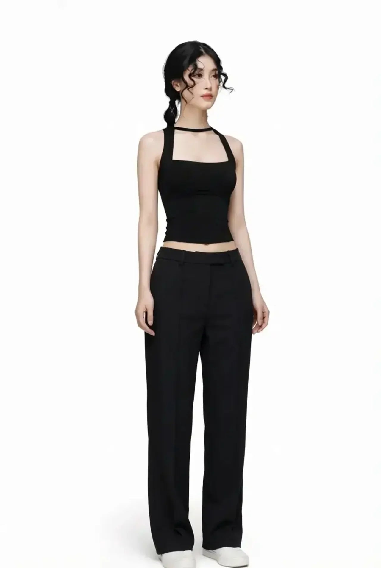 Black High Rise Tapered Pants - BEEGLEE