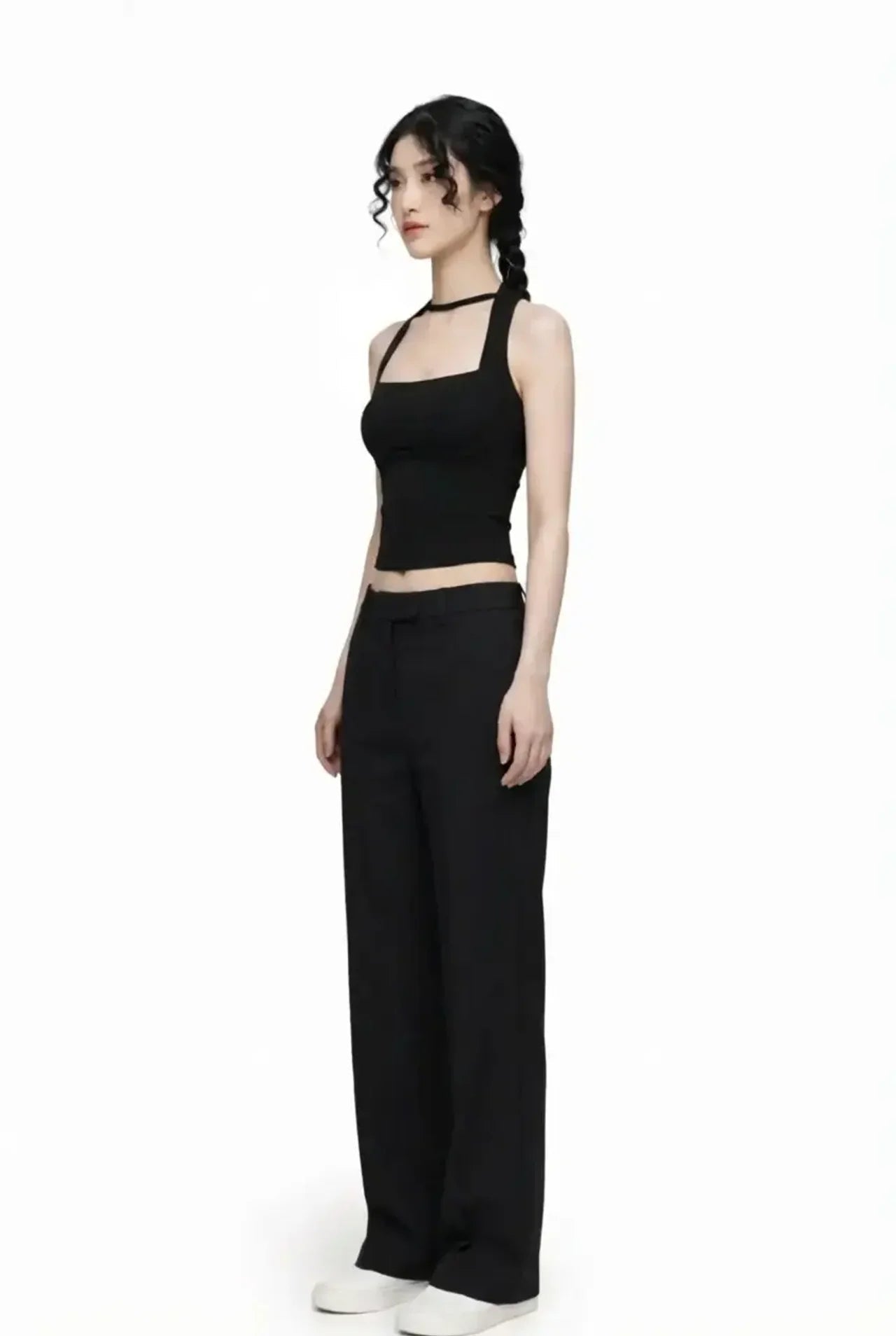 Black High Rise Tapered Pants - BEEGLEE