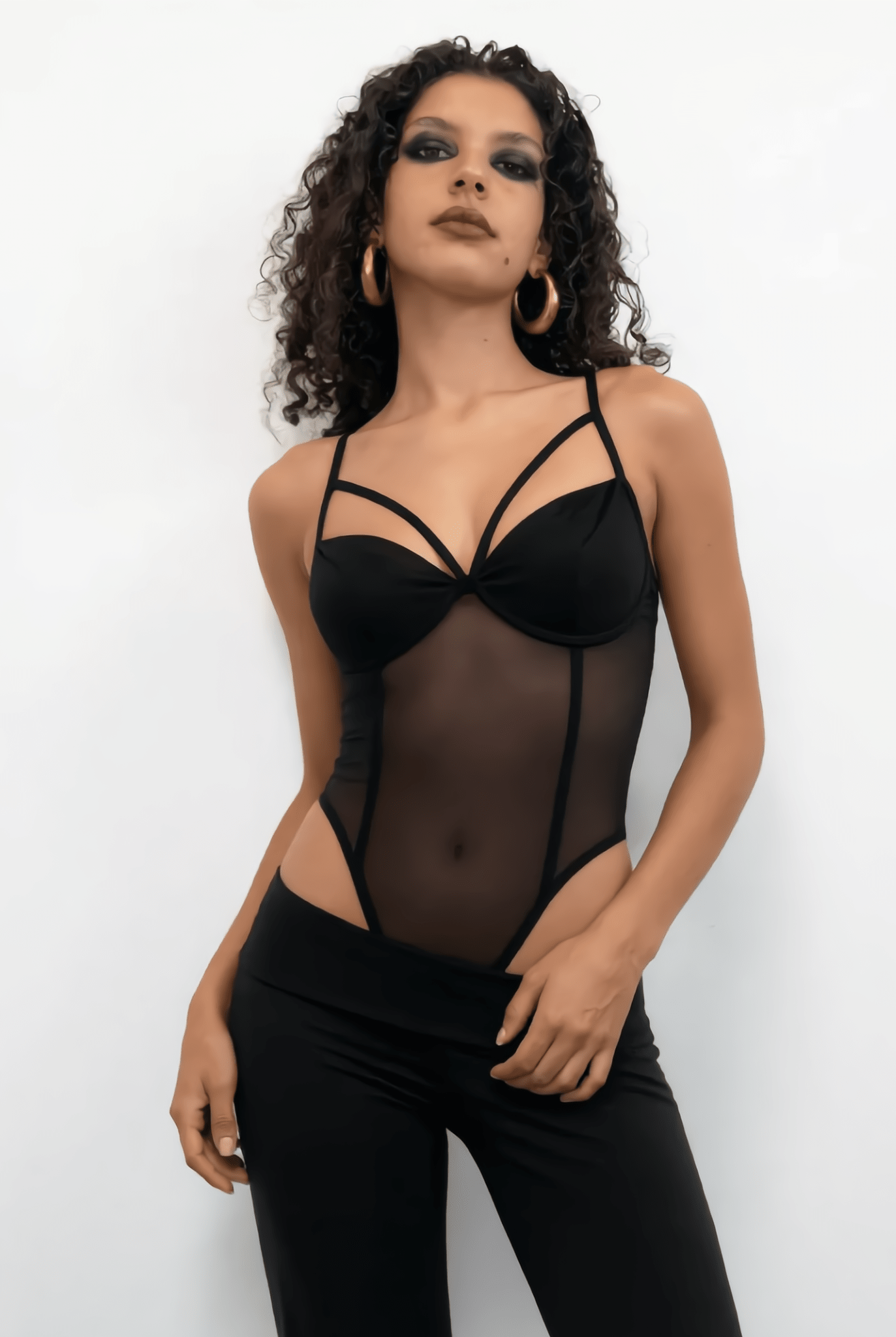 Black Ivy Mesh Bodysuit - BEEGLEE