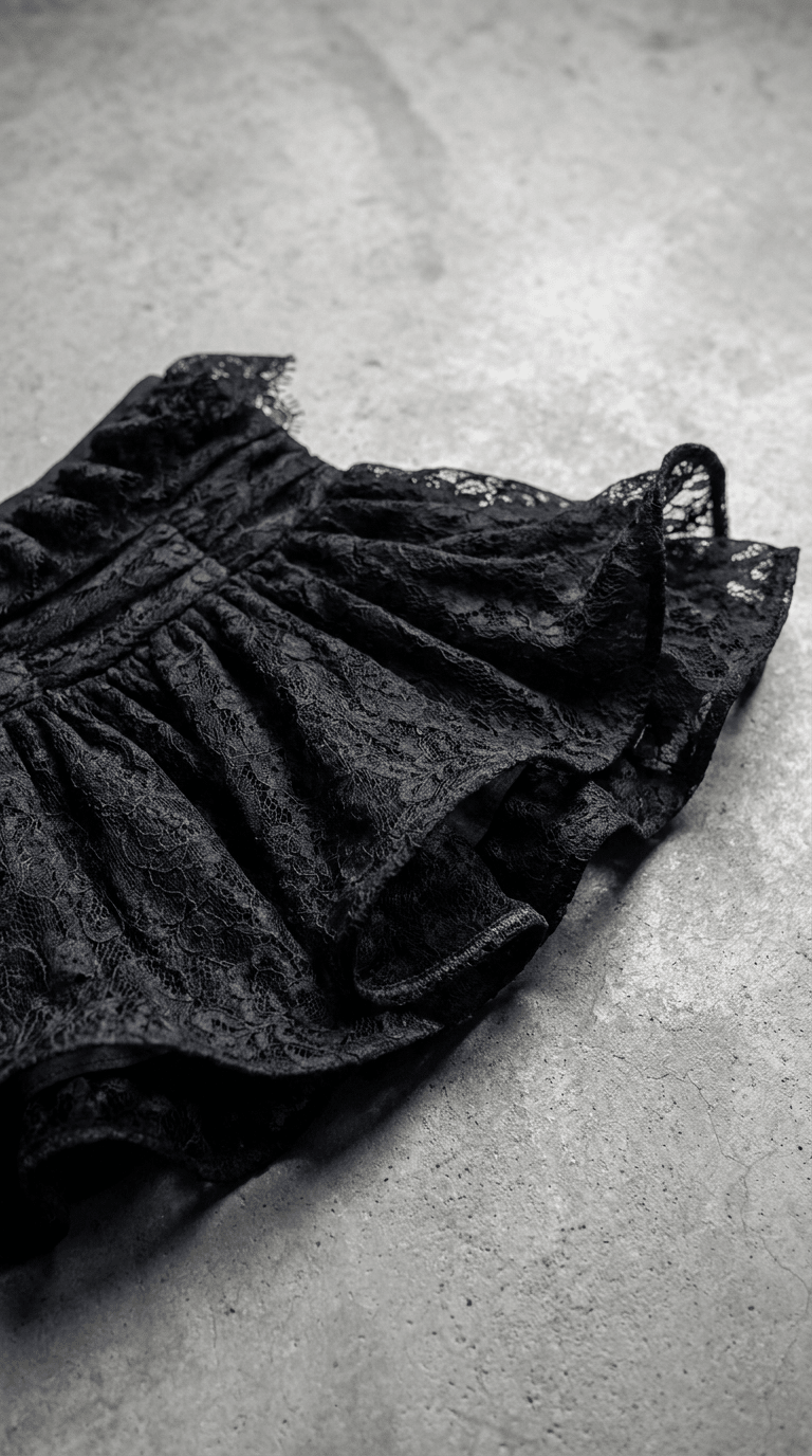 Black Lace Flounce Skort - BEEGLEE