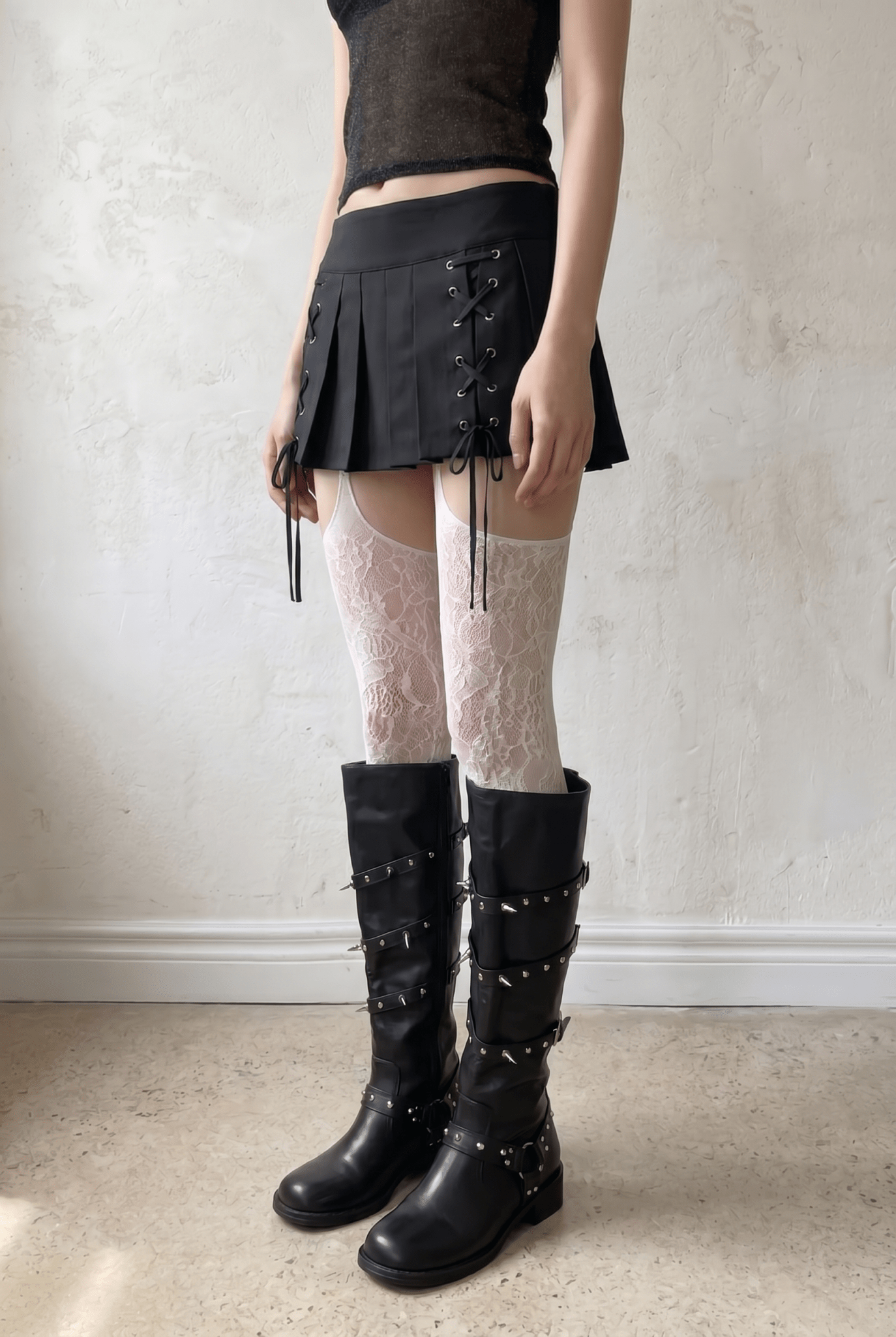 Black Laced Edge Skirt - BEEGLEE