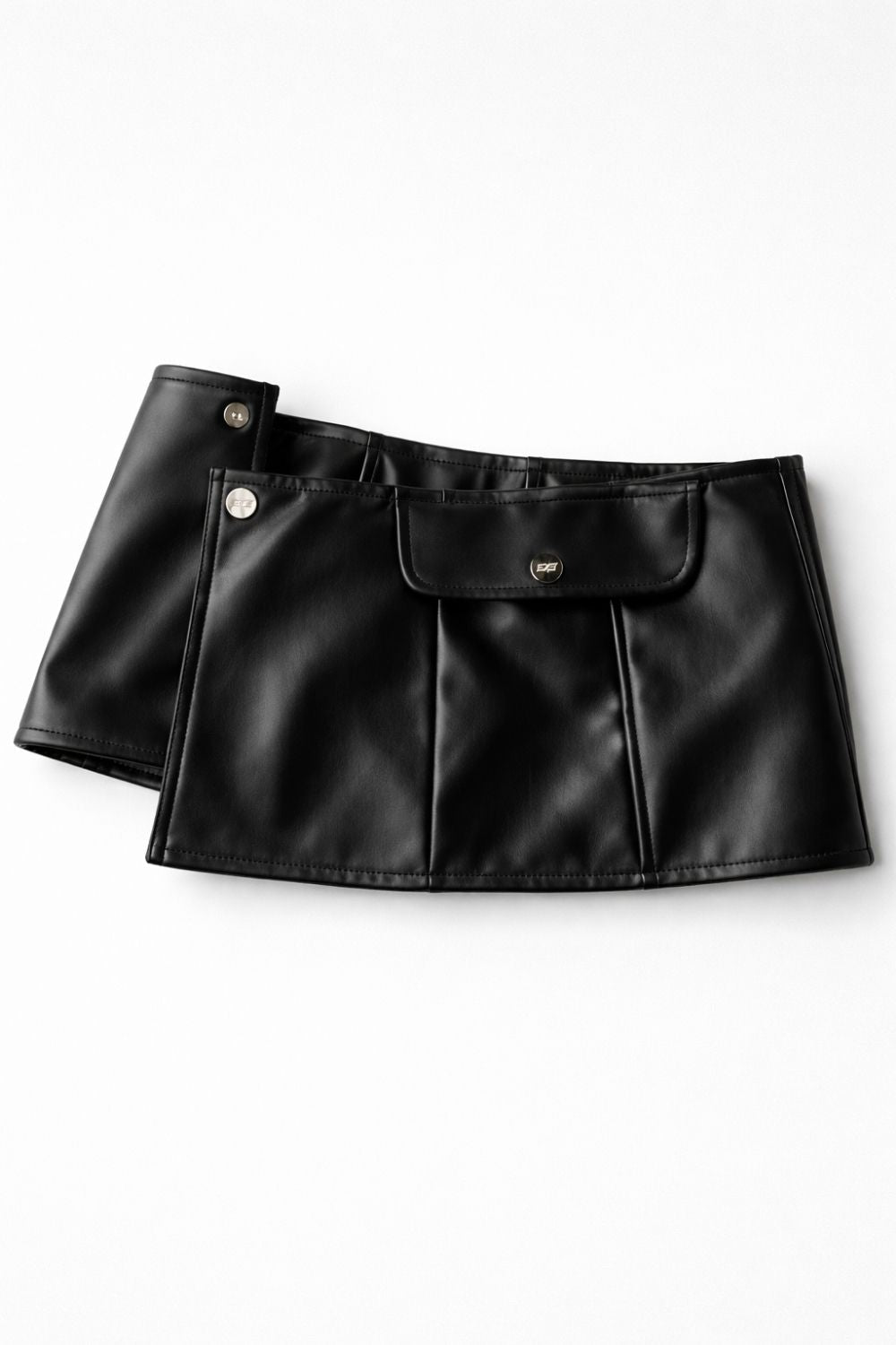 Black Leather skirt belt - BEEGLEE