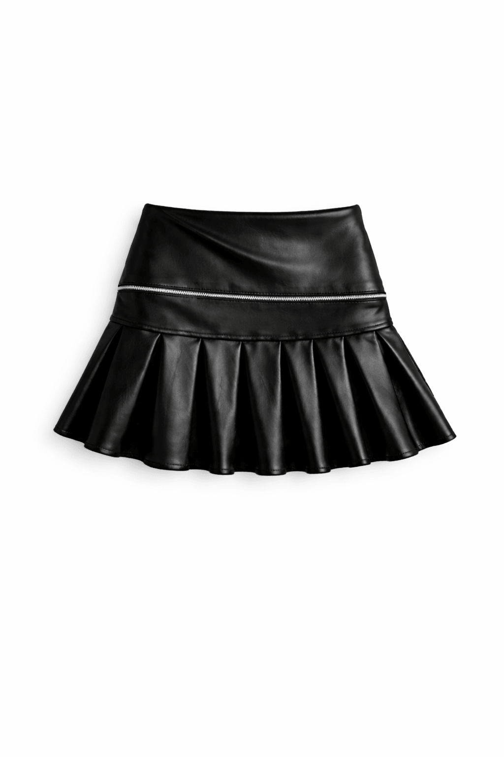 Black Leather Tennis Skirt - BEEGLEE