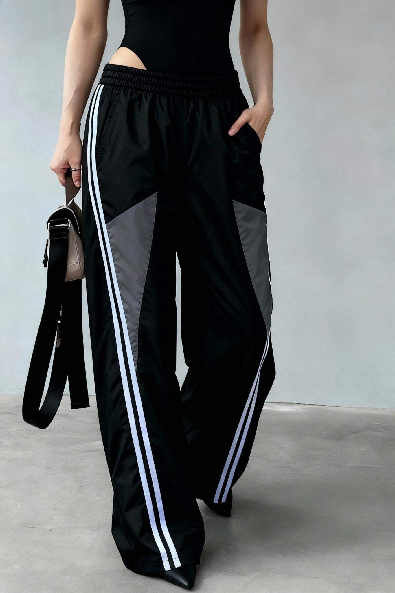 Black Loop Track Pant
