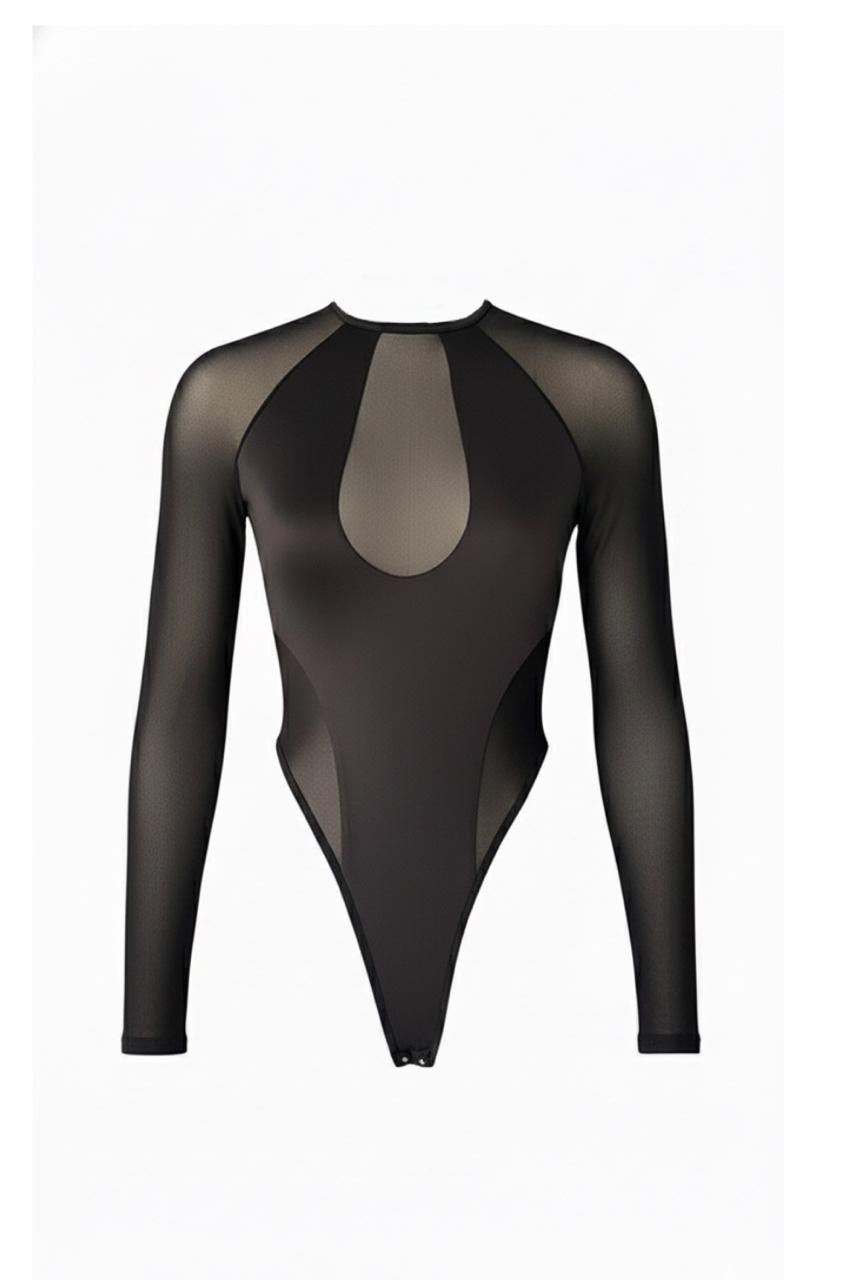 Black mesh me up bodysuit - BEEGLEE