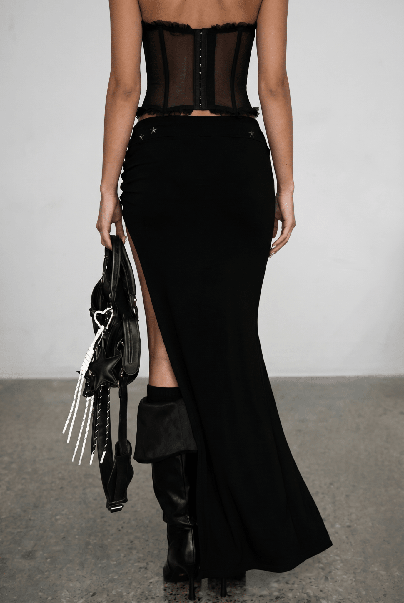 Black Obsidian Skirt with Built In Shorts - BEEGLEE