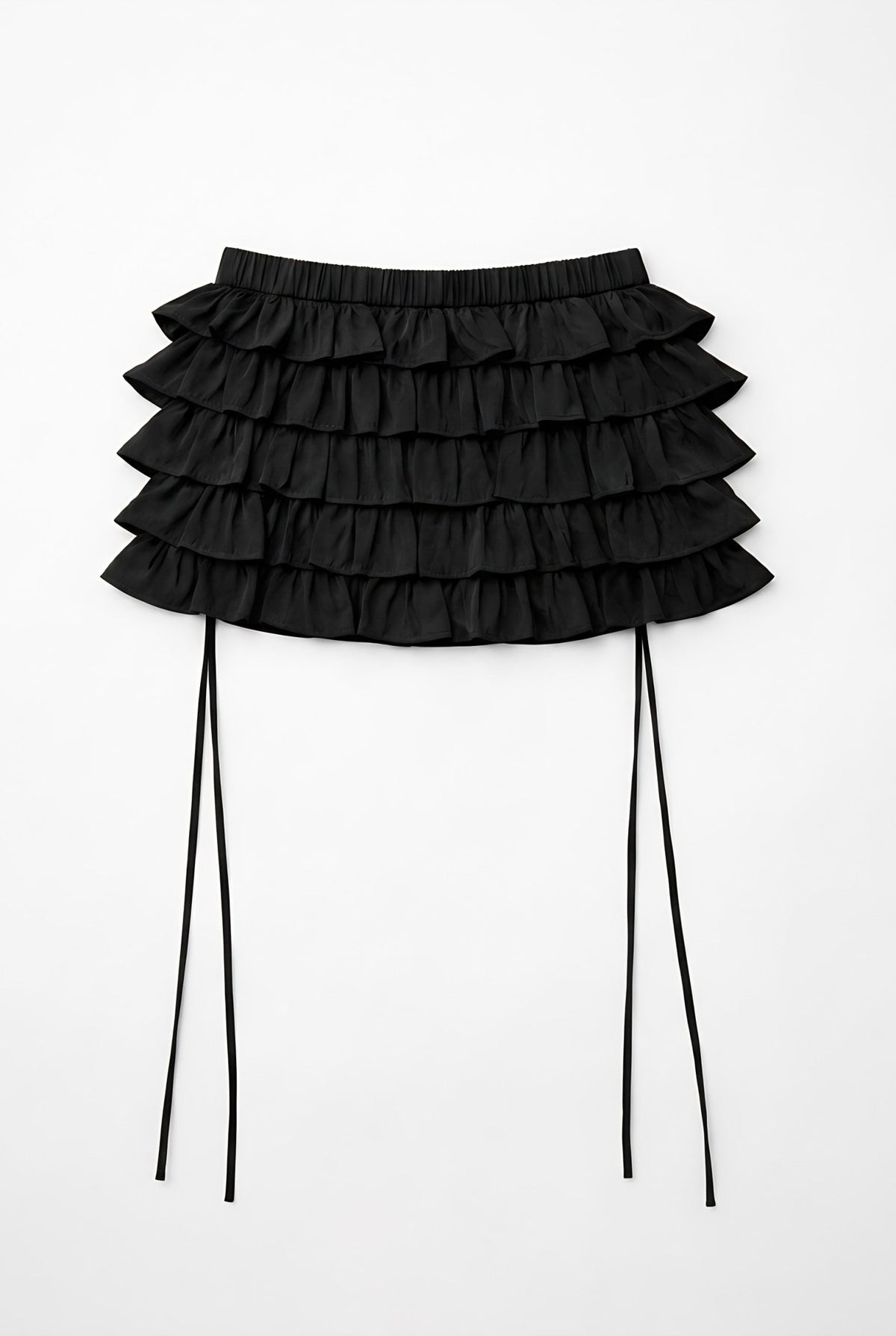 Black Opera Ruffle Skort with Lace - BEEGLEE