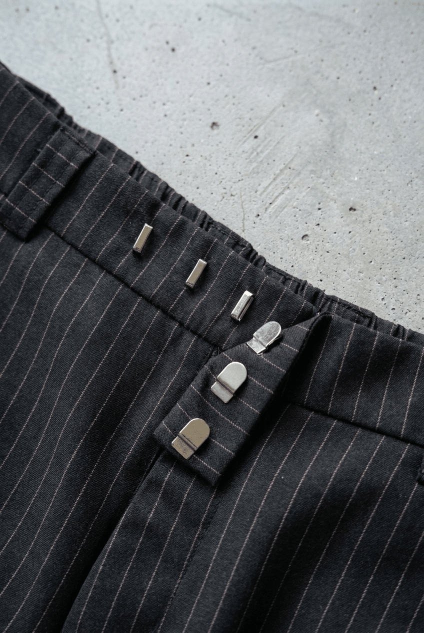 Black Payroll Pinstripe Trouser - BEEGLEE