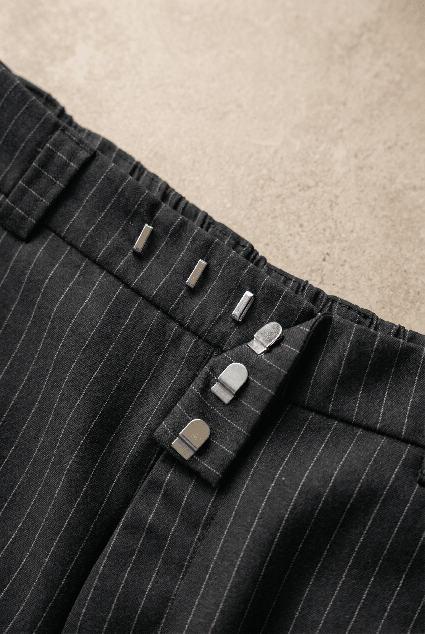 Black Payroll Pinstripe Trouser - BEEGLEE