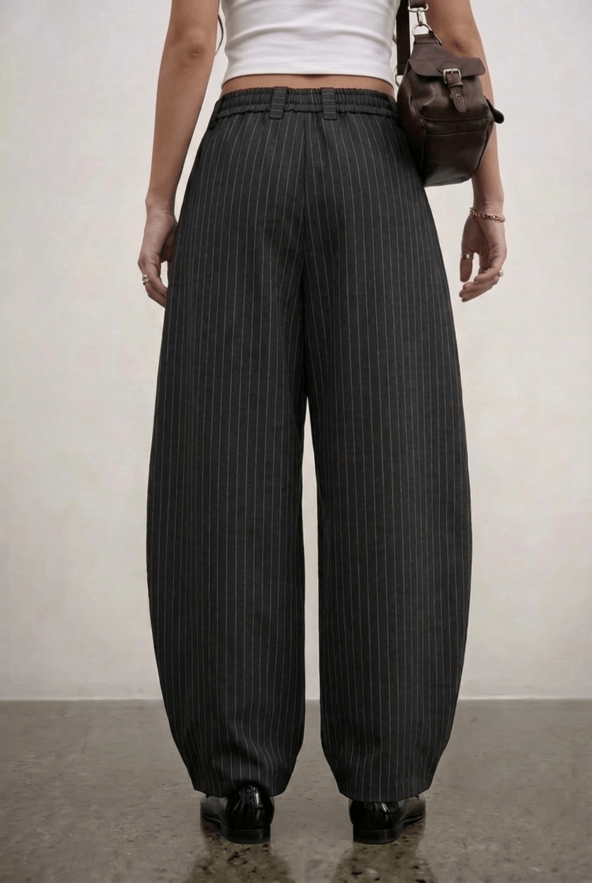 Black Payroll Pinstripe Trouser - BEEGLEE