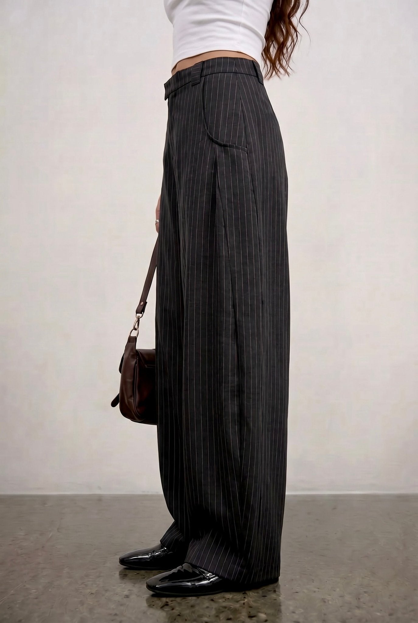 Black Payroll Pinstripe Trouser - BEEGLEE