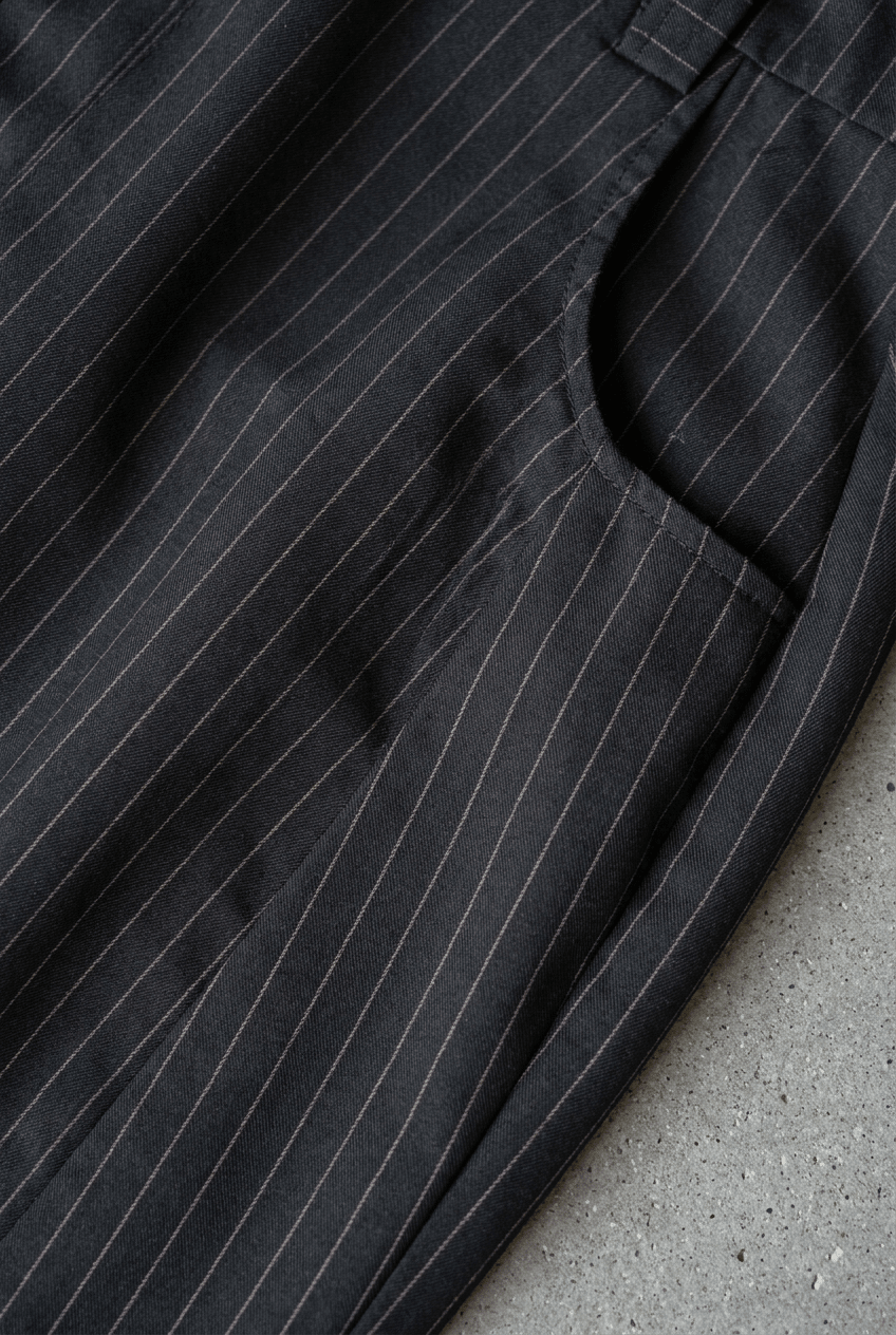 Black Payroll Pinstripe Trouser - BEEGLEE