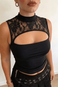 Black Reversible Veil Top