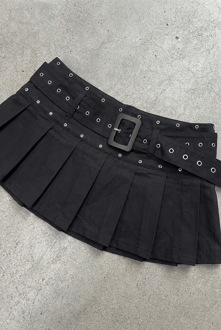 Black Riot Skort with Belt - BEEGLEE