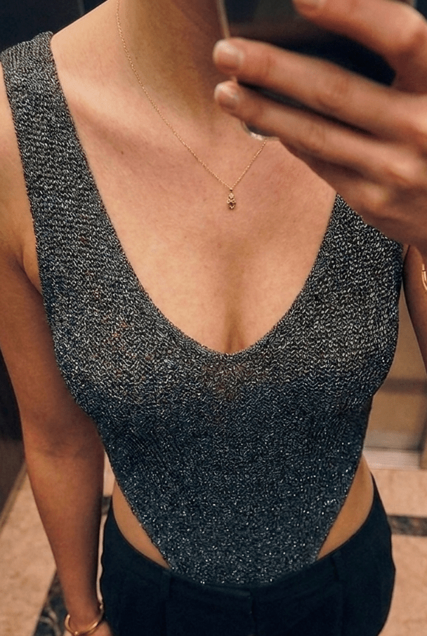 Black Seren Meshknit Bodysuit - BEEGLEE