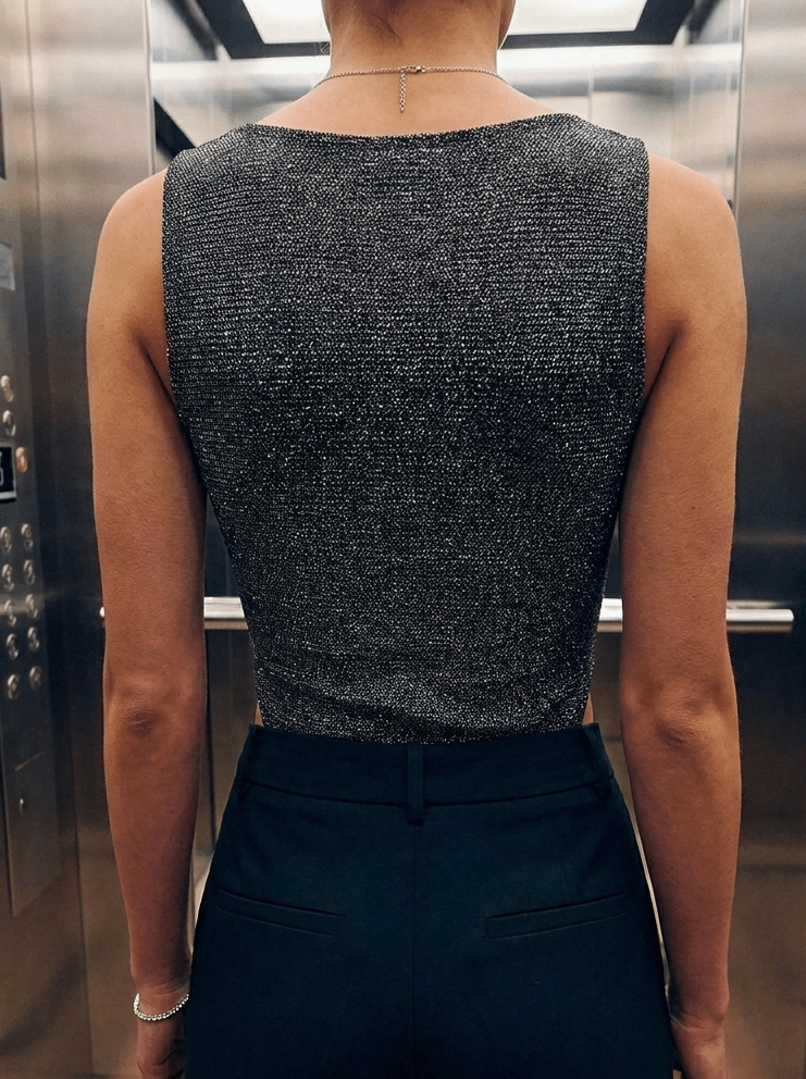Black Seren Meshknit Bodysuit - BEEGLEE